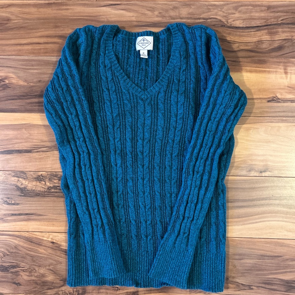 St John's Bay Blue V-Neck Sweater